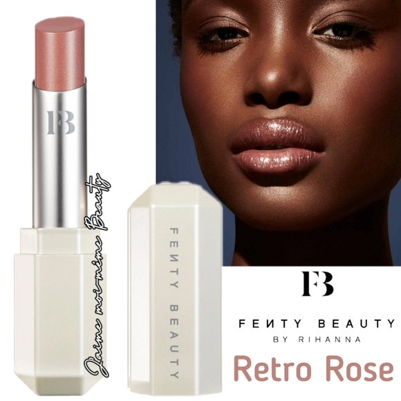 Fenty Beauty Slip Shine Lipstick In Retro Rose (Sparkle Shimmer Pink) - Picture 1 of 16